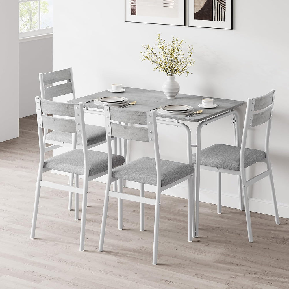 Dining Table for 4, Small Table and Chairs Set of 4, Square Dinette Set for 4...