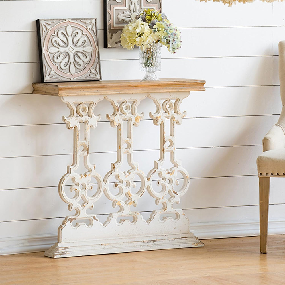 31.9" Small Console Table, Retro Farmhouse French Country Vintage Consol...