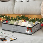 Under Bed Storage with Wheels, No Assemble Required 5.5 inches height grey under bed storage bins,Low Profile Rolling Under bed Shoe Storage containers，dorm under bed storage drawers