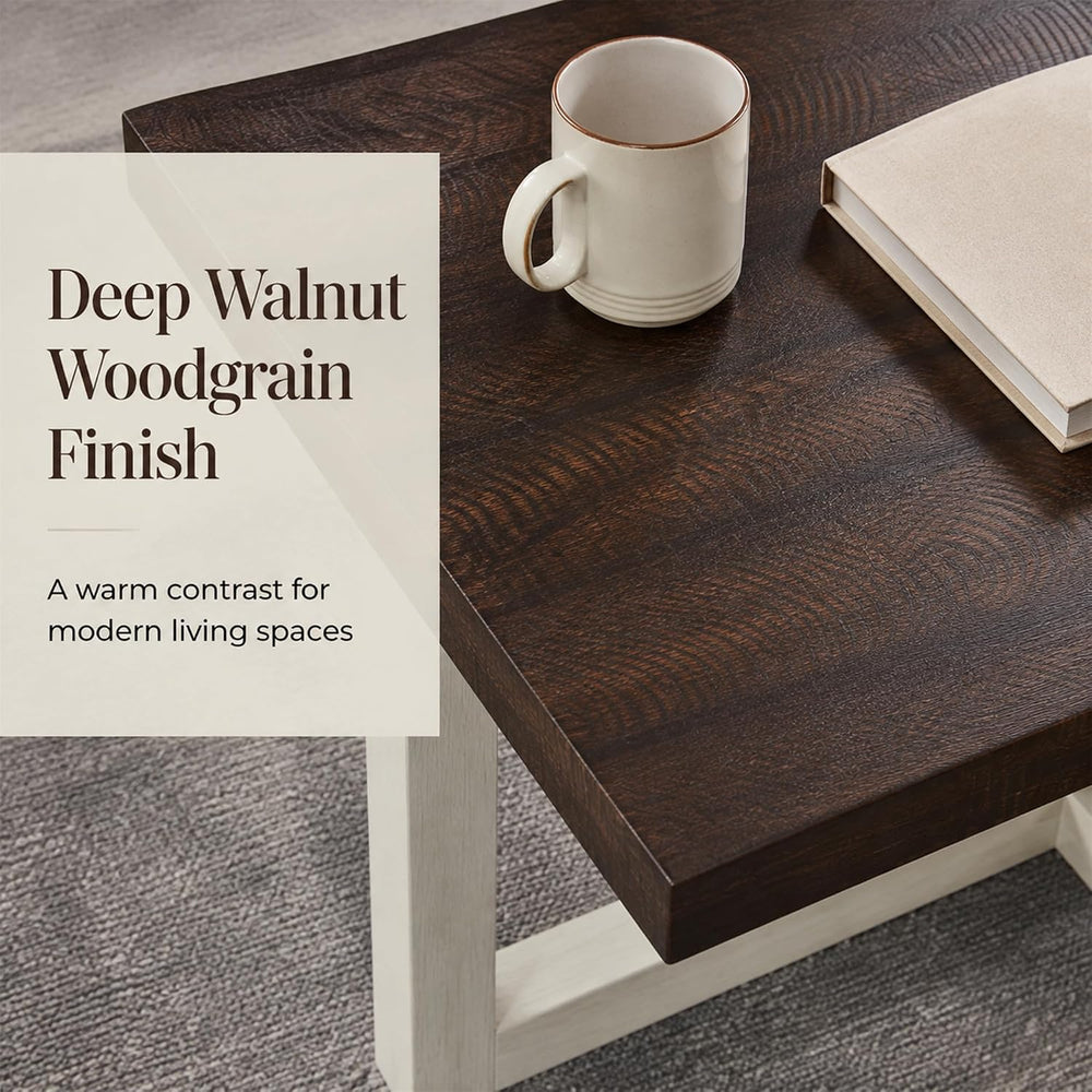 3-Piece Coffee Table Set, Modern Living Room Furniture with Geometric Cross B...