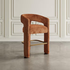 Jofran Upholstered Counter Stool with Arms – Versatile Barstools – Stylish Seating for Kitchen Dining Room or Home Bar, Rust, Single Stool