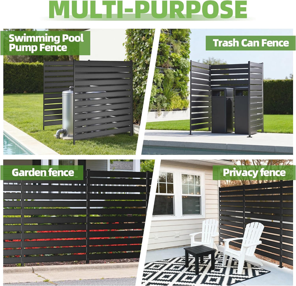 Privacy Fence Screen for AC & Trash, 42" H × 38" W（3P） Metal No...
