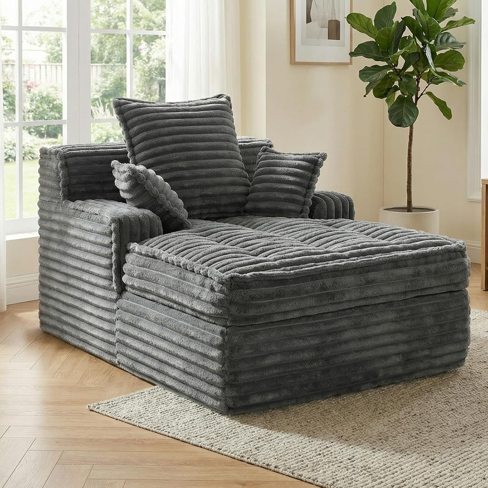 Chaise Lounge Chair Indoor, Top Fixed-Point Comfort Layer Couch, 57''...