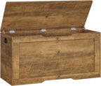 usikey 39.4” Storage Bench, Toy Box with 2 Safety Hinges, Lift Top Storage Chest, Toy Chest for Living Room, Bedroom, Entryway, Honey Brown