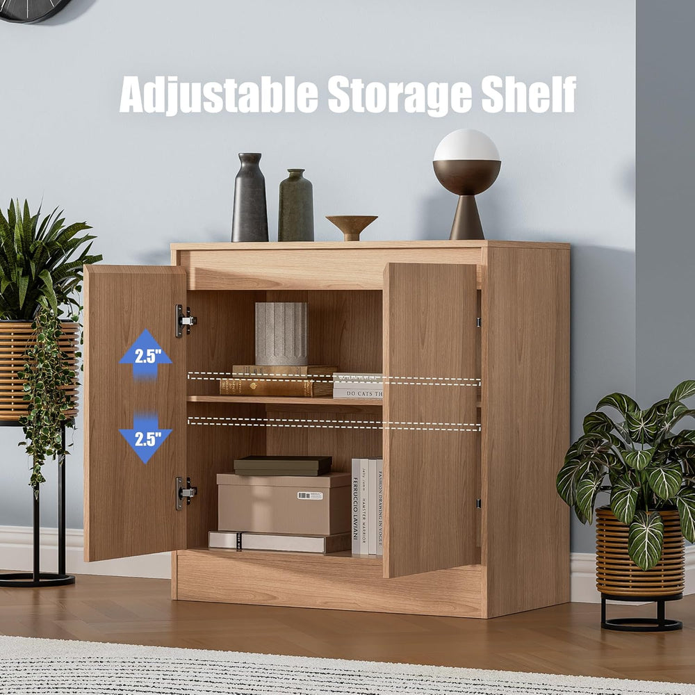 Housoul Buffet Cabinet with Storage, Coffee Bar Cabinet with 2 Doors and Adju...