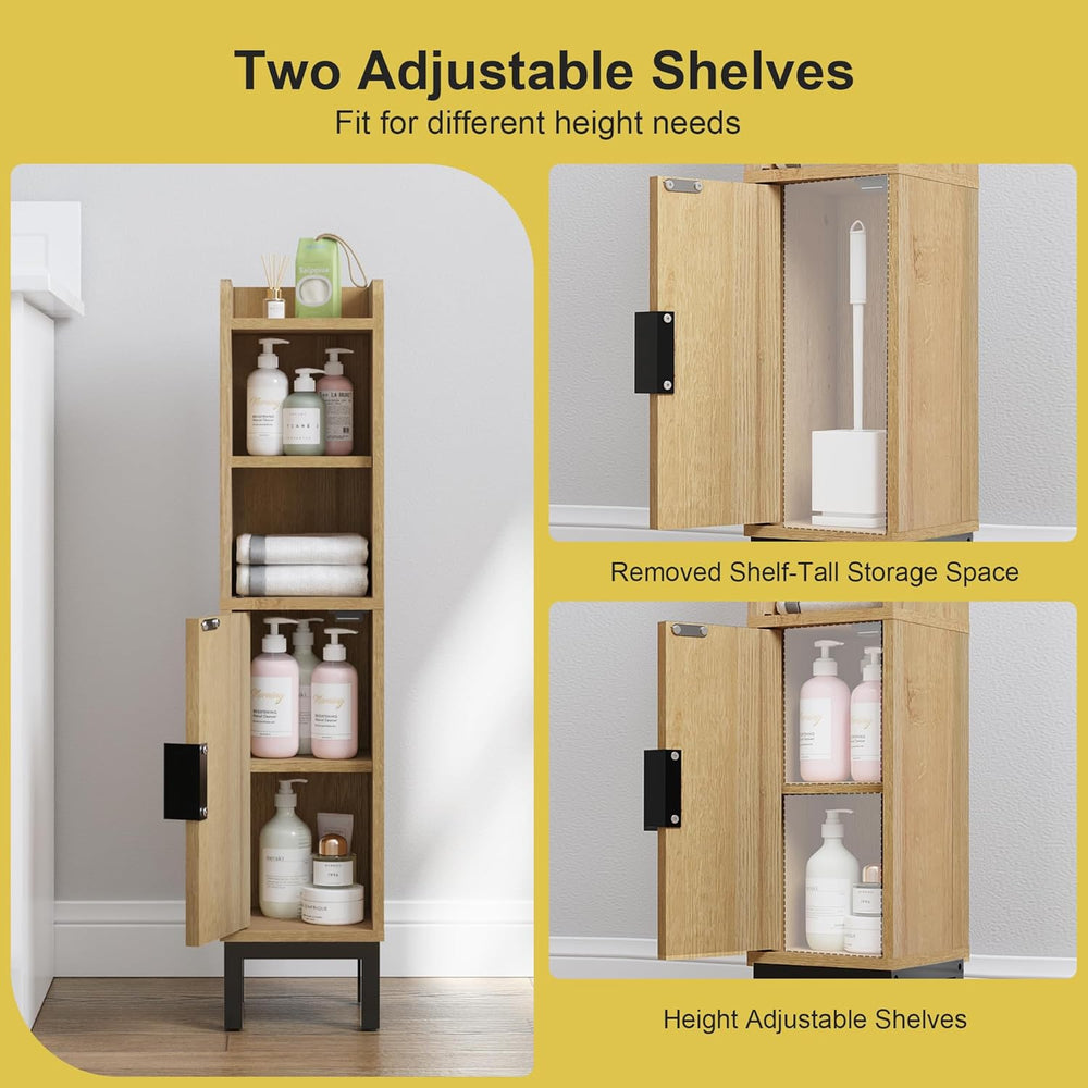 FerniTry Small Bathroom Storage Cabinet, Corner Narrow Toilet Paper Floor Cab...