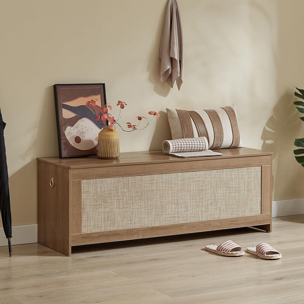 51.2" Storage Chest Extra Large,Storage Bench with 2 Safety Hinges,Woode...