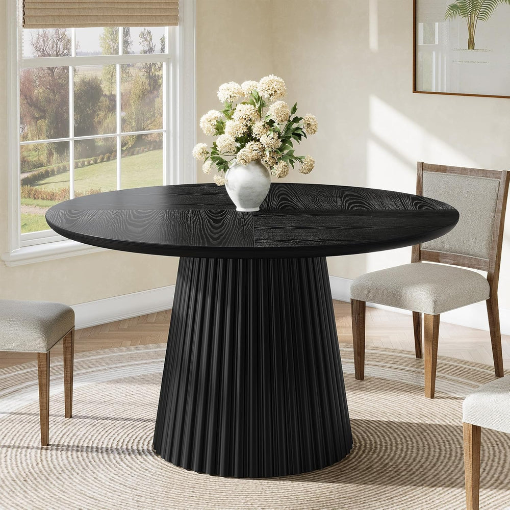 Tribesigns 47" Round Dining Table for 4-6 People, Farmhouse Circle Kitch...