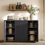 SICOTAS Buffet Cabinet with Storage 54.7" Large Modern Accent Storage Cabinet with Doors and Shelves Wooden Fluted Sideboard Credenza Buffet Table Coffee Bar for Living Room Kitchen Dining Room