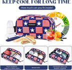 Cerbonny Small Cooler Bag Freezable Lunch Bag for Work School Travel, Leak-proof Insulated Eco-friendly Lunch Bag, 2.5L, Flag