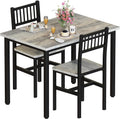 AWQM 3 Piece Dining Table Set for 2, Small Kitchen Table Set for 2 with Chairs,Wood Breakfast Nook Table and Chairs Set of 2,Dinette Set for Small Space,Dining Room,Apartment, Grey