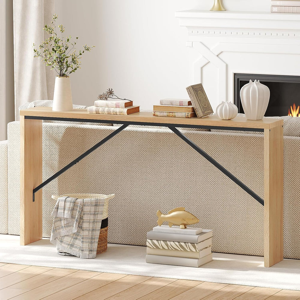 MAHANCRIS Console Table, 62.2" Long Sofa Table Behind Couch, Narrow Entr...