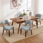 Dining Chairs Set of 4,Modern Dining Room Chairs with Thick Cushions,Upholstered Linen Fabric Kitchen Chairs for Kitchen Dining Room LIGHTGREY