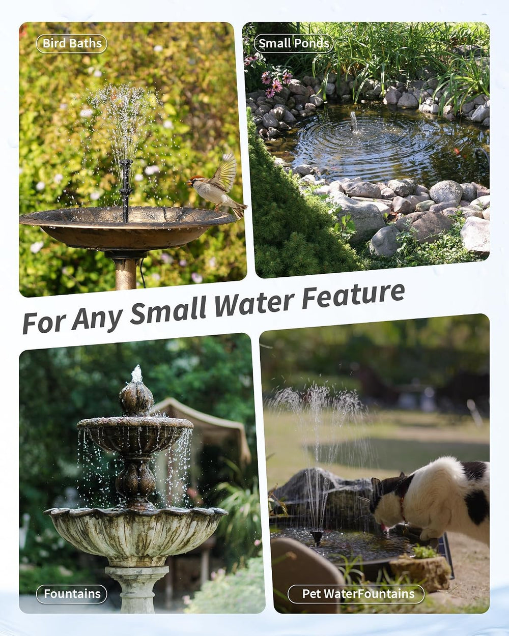 POPOSOAP 6.5W Solar Pond Filter with Battery Backup Fountain Pump