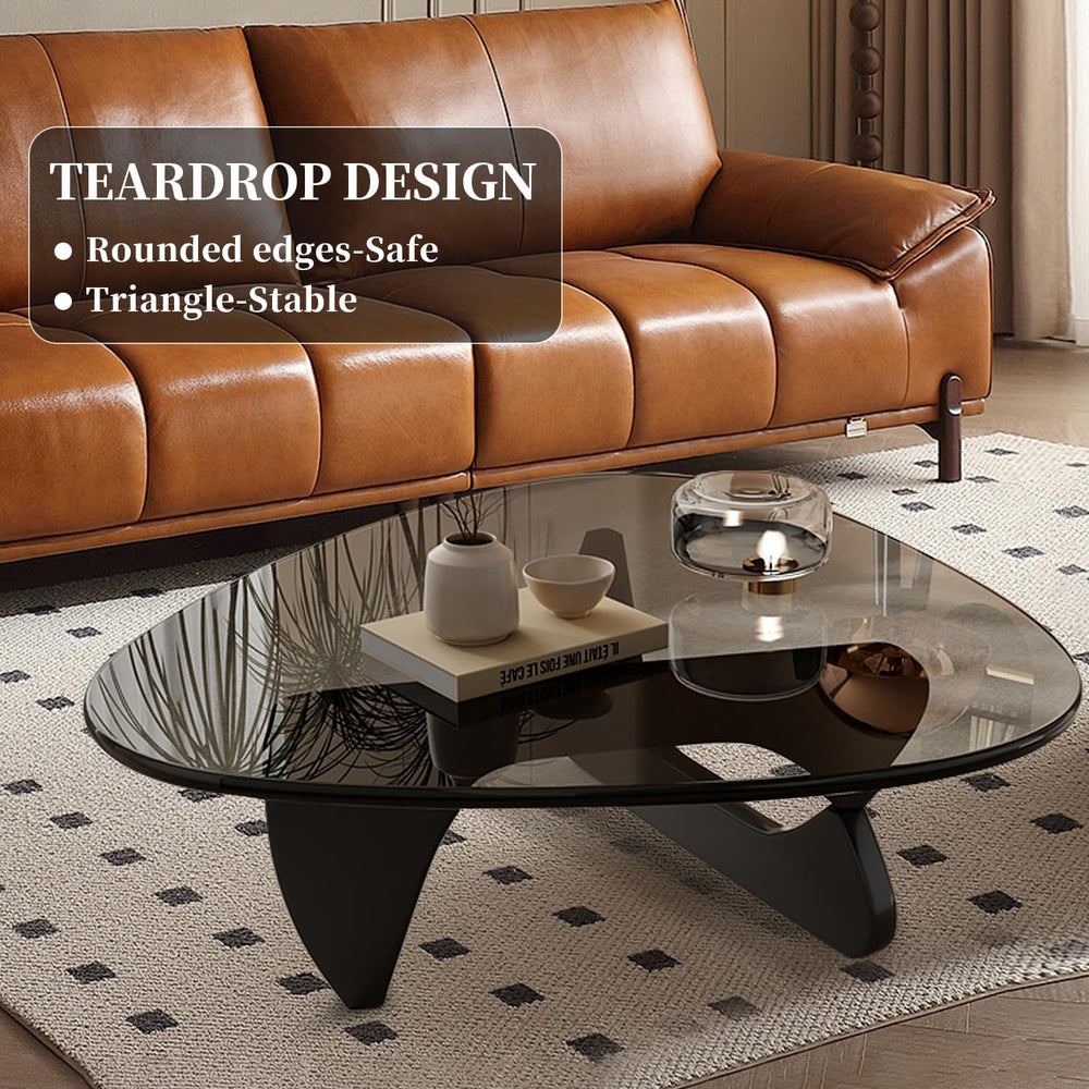 Modern Glass Coffee Table, Mid Century Coffee Table, Small Coffee Table for L...