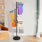 Royxen Scarf Organizer 20 Tiers, Hijab Organizer 60" Height, Purse Holder, Scarf Display for Clothing Store, Home, Black