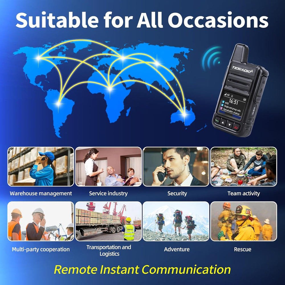 TIDRADIO Rapid Global Walkie Talkies 5000 Mile Long Range Poc radios, 4G LTE ...