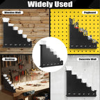 Cable Zip Tie Storage Holder Rack Metal Zip Tie Organizer Wall Mount Pockets with Screws for Workshop Shed Garage Home Ties, Ties and Tools Not Include(Black,14 x 13 Inch,6 Pockets)