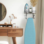 Simple Houseware Wall Mount Ironing Board Holder with Hanger Storage Shelf, Black