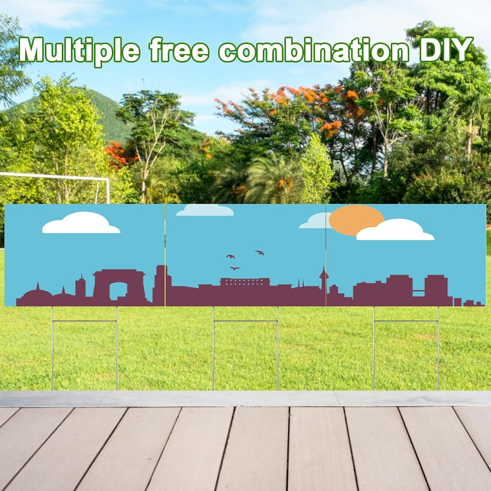 20 Pcs Blank Yard Signs with Stakes, White Corrugated Lawn Signs
