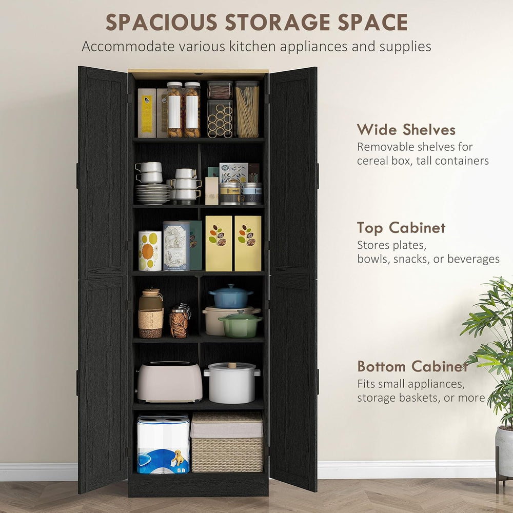 HOMCOM 67" Freestanding Kitchen Pantry, 4-Door Storage Cabinet Organizer...