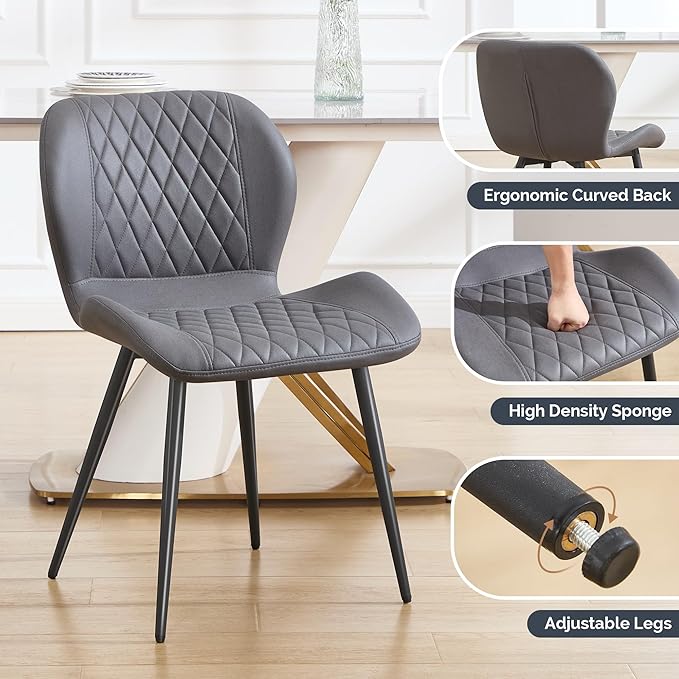 Dining Chairs Set of 8, Comfy Modern Dining Chairs with Thick Cushions, Uphol...