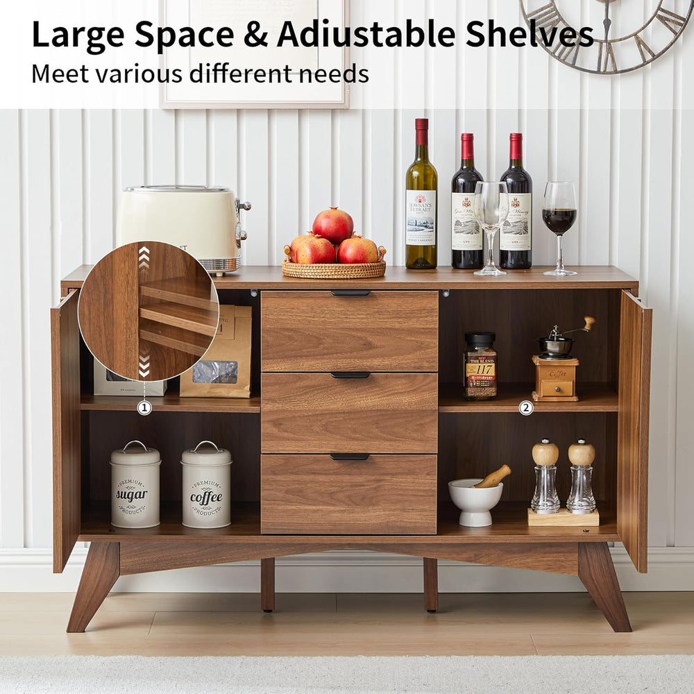 Bifins Buffet Cabinet with Storage, 47.2" Storage Cabinet with 3 Drawers...