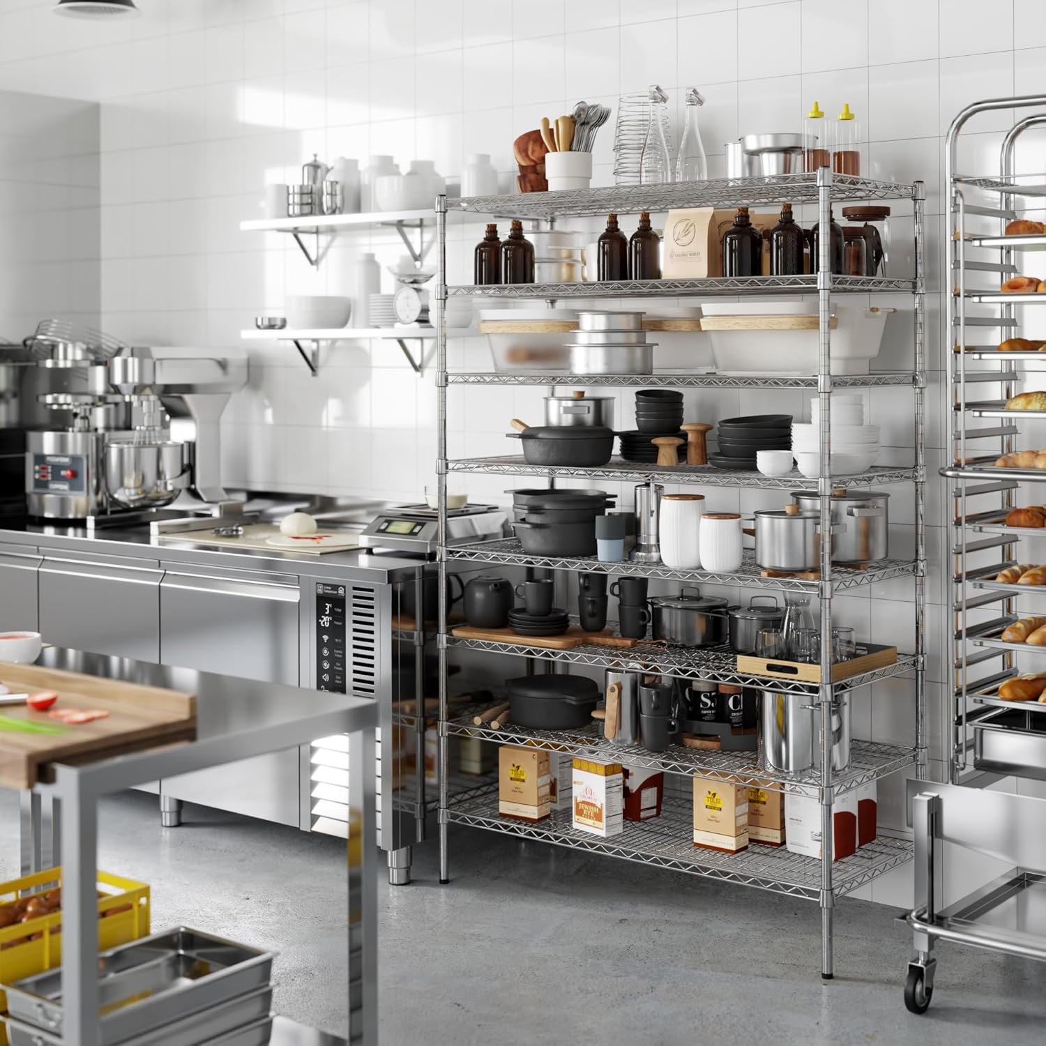 21" Deep x 48" Wide x 74" Height Wire Shelving Kit | 8-Tier | NSF Commercial Storage Rack Unit