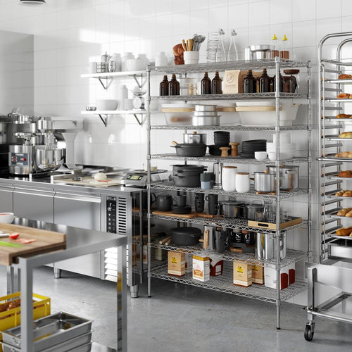 21" Deep x 48" Wide x 74" Height Wire Shelving Kit | 8-Tier | NSF Commercial Storage Rack Unit