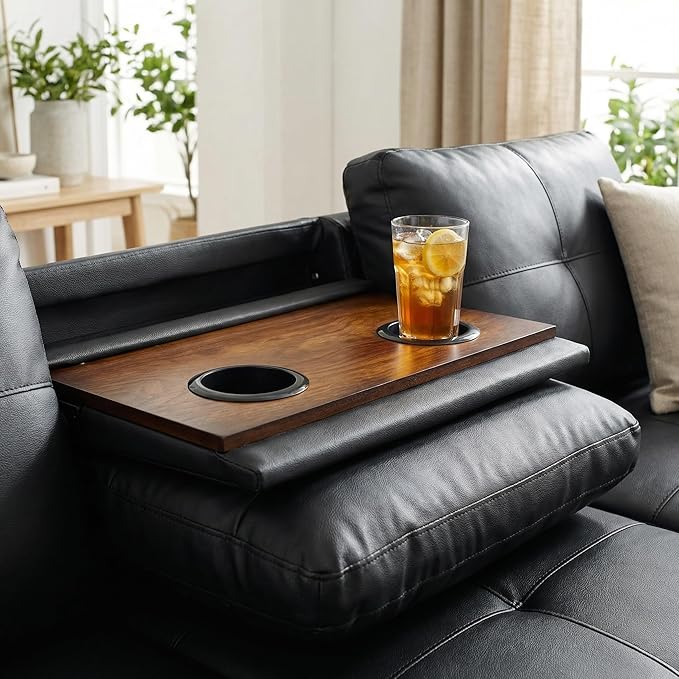 3-Piece L-Shaped Modular Leather Sofa – Convertible Sectional Couch with Movable Chaise & Storage Ottoman, Multi-Scene Use for Living Room, Apartment & Office, Black