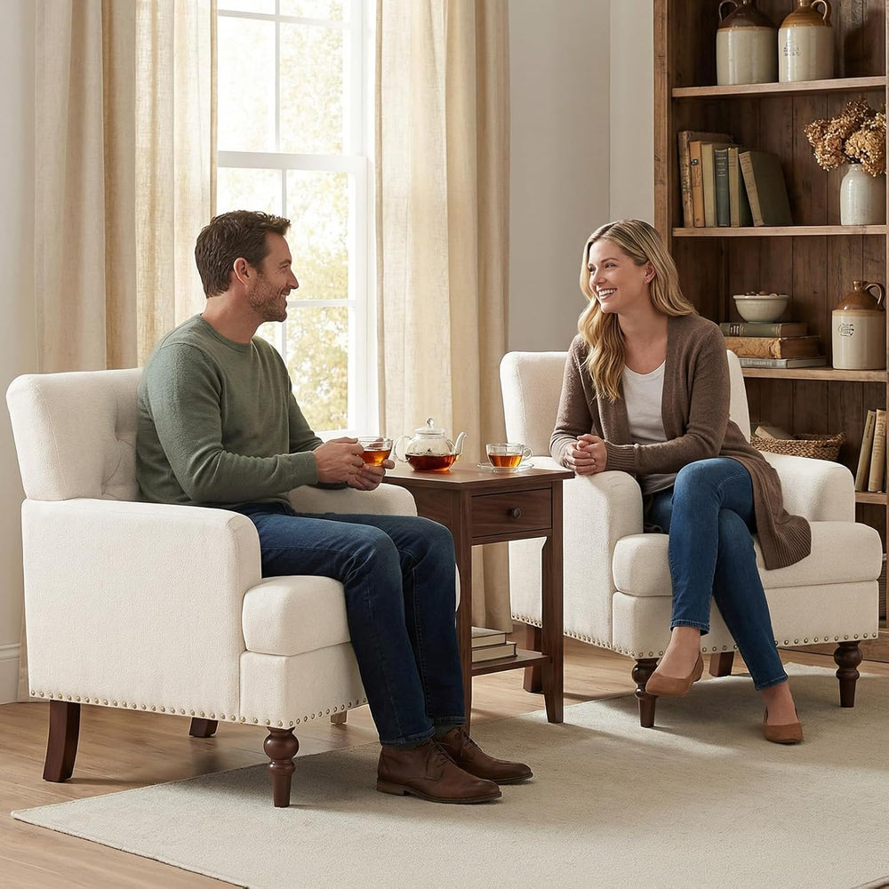 MALOL Modern Accent Chairs Set of 2 for Living Room, Comfy Bedroom Reading Ar...