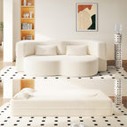 Convertible Folding Sofa Bed, 2-in-1 Full Size Floor Boneless Couch Bed, Loveseat Sleeper Couch, Teddy Floor Sofa, Memory Foam Sleeper SofaBed, Small couches for Small Spaces, No Assembly
