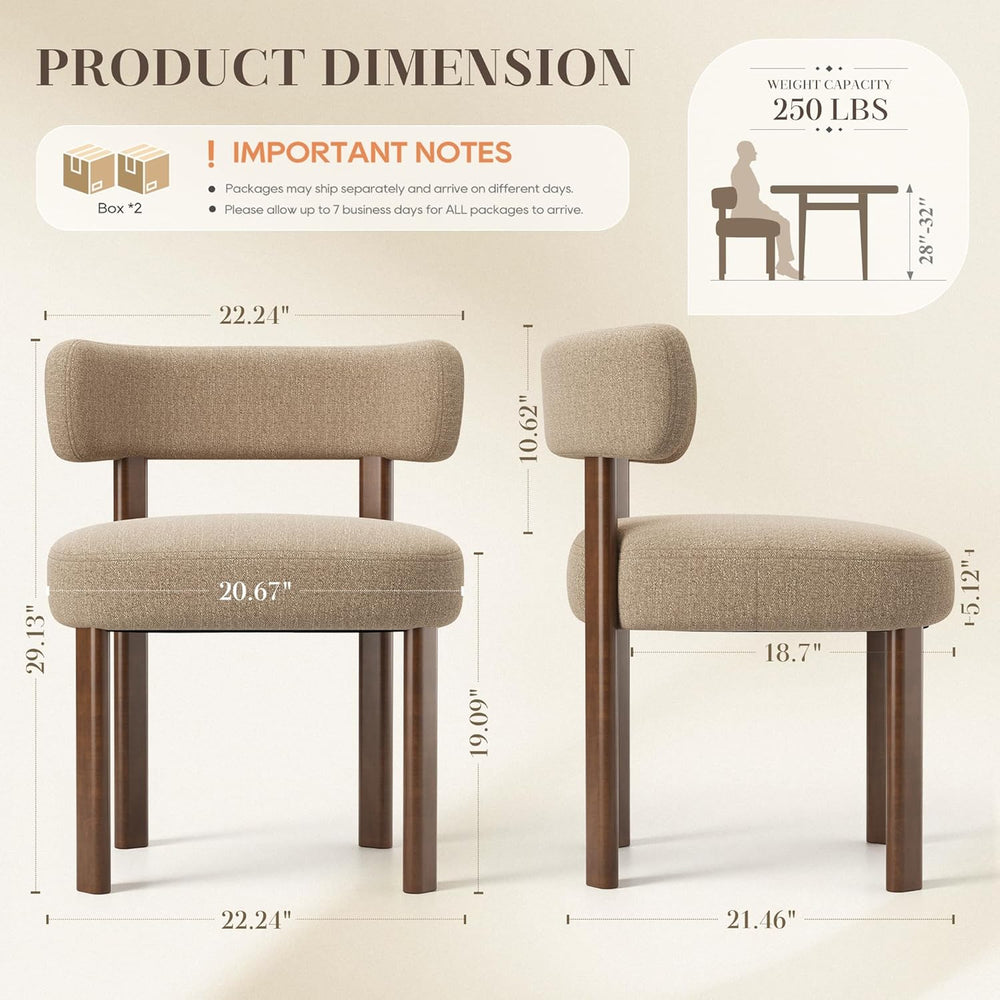 Wooden Dining Chairs Set of 6, Upholstered Kitchen Chairs with Solid Wood Leg...