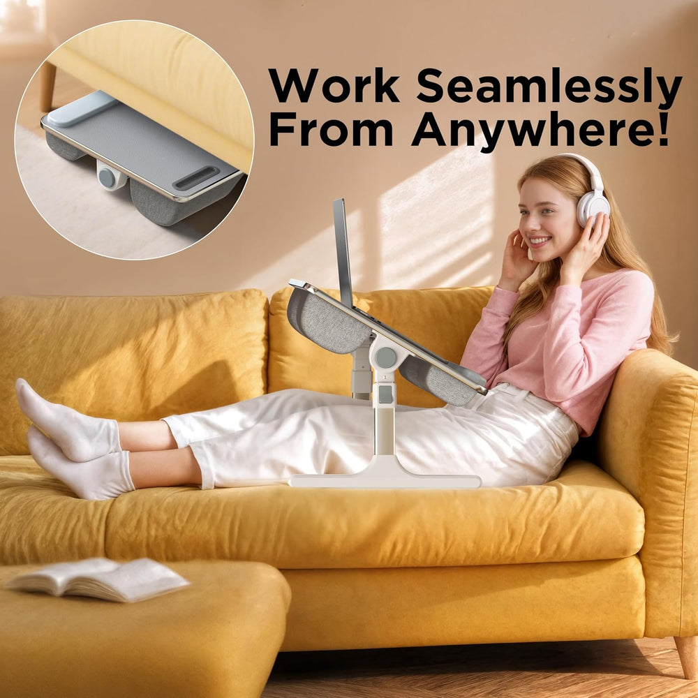 FoldWise 2-in-1 Bed & Lap Desk with Soft Cushion, Adjustable Height &...