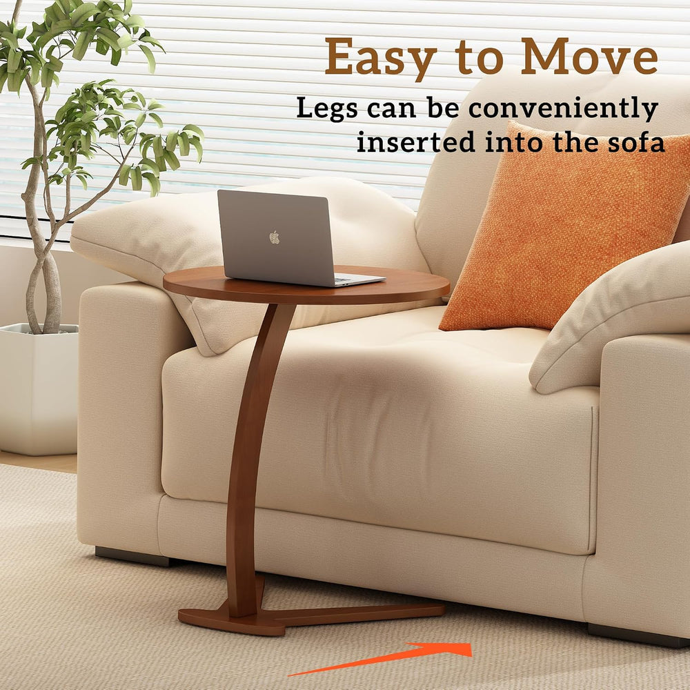 17 '' Couch Tables that Slide Under, C Shaped End Table, (Large)
