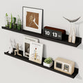 Axeman 30 Inch Floating Shelves Black | Picture Ledge Shelf Set of 2 | Rustic Picture Shelf for Wall with Ledge | Black Wall Shelves with Lip | Photo Ledges Nursery Bookshelf