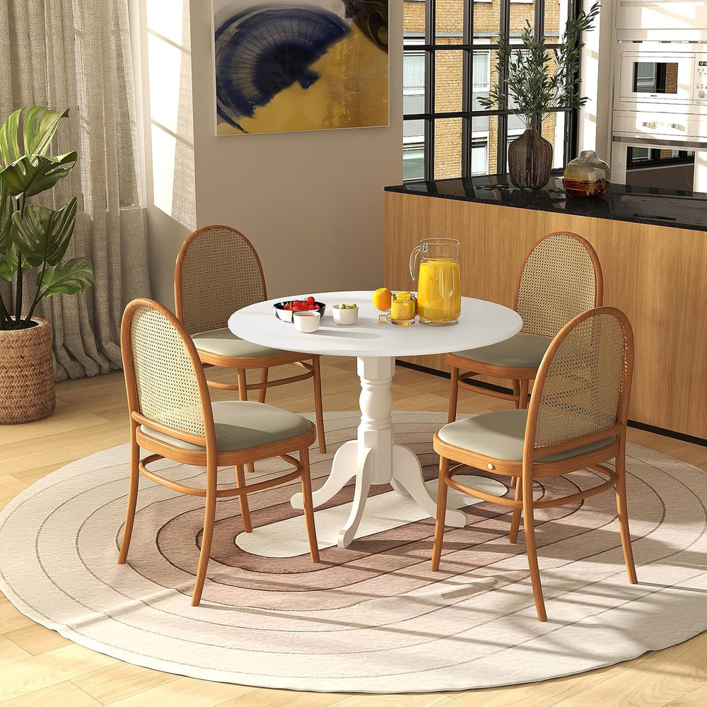 Giantex Round Dining Table, 39" D X 29" H, Rubber Wood Pedestal Tab...