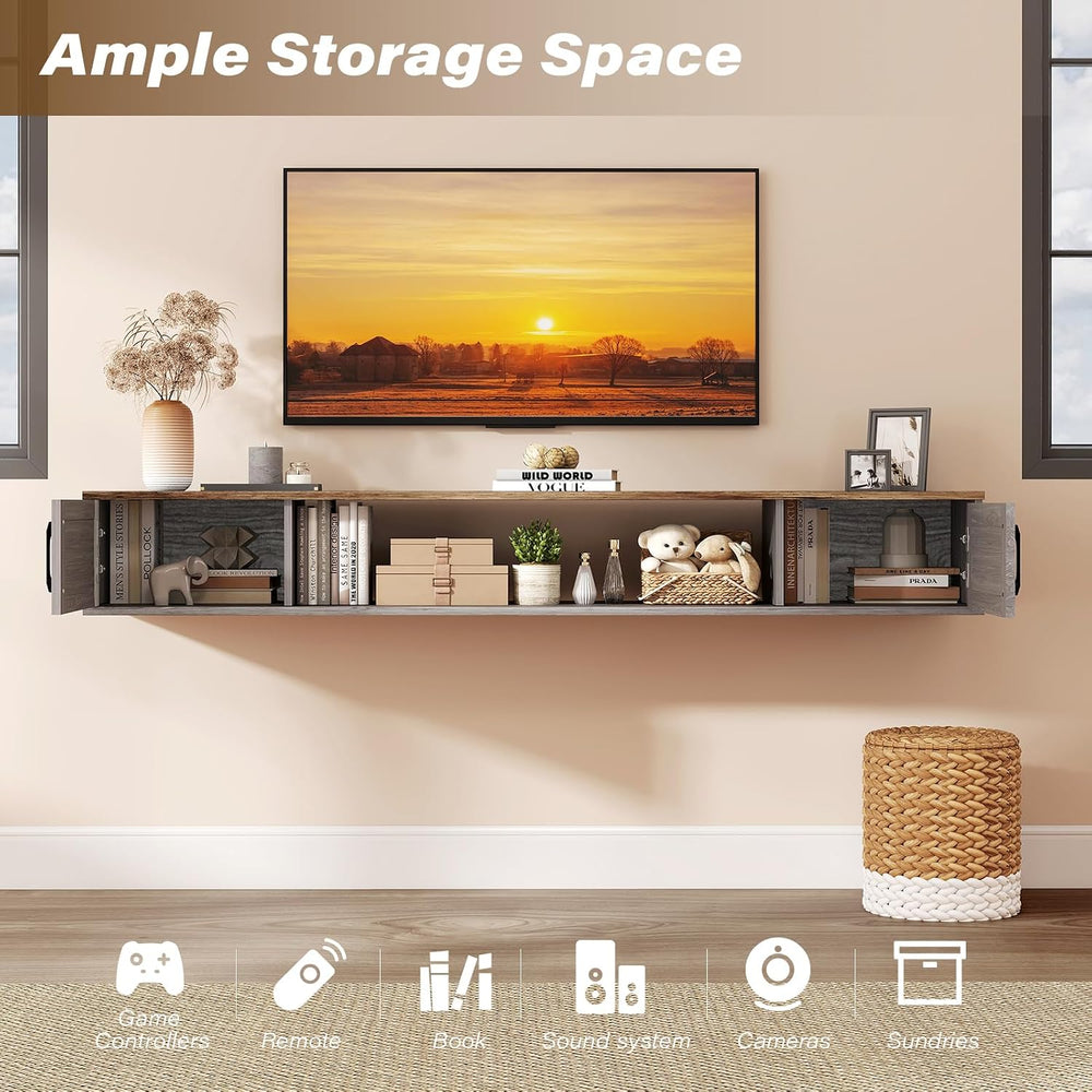 70" Floating TV Stand Wall Mounted with Storage for TVs Up to 80"