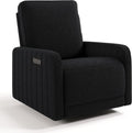Storkcraft Kyoto Extra-Wide Power Recliner Swivel Glider, Black Boucle | Premium Electronic Nursery Wide Glider Rocking Chair, OEKO-TEX 100 Certified, Includes Dual-USB Charging Port