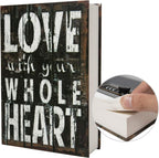 Real Paper Transfer Book Safe, Hollow with Secret Hidden Compartment, Combination Lock, 8.7"×6"×2" (LOVE-Combination)
