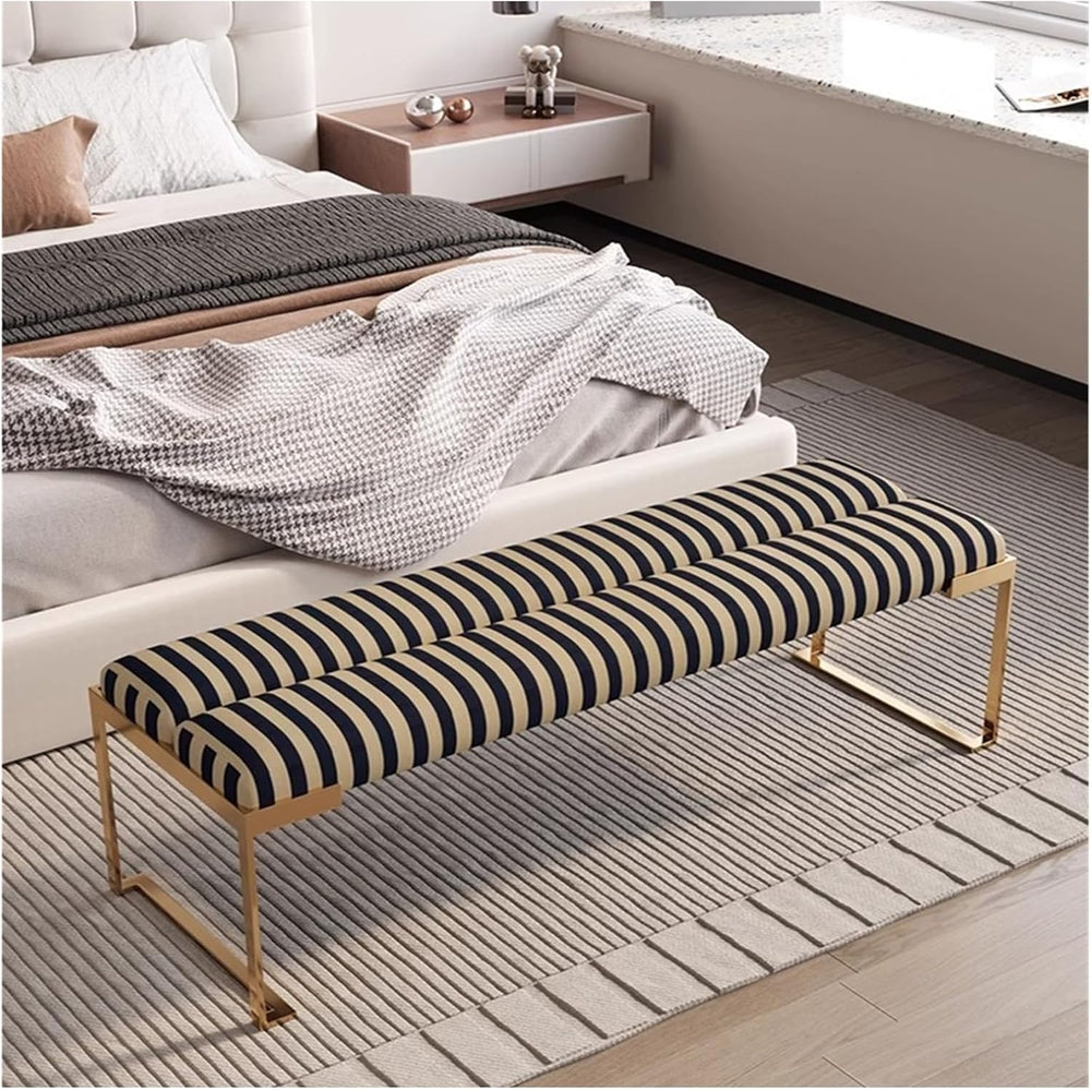 Modern Bedroom Living Room Bedside Stool, Modern Bench, Stainless Steel Entry...