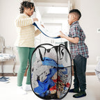 Collapsible Pop Up Laundry Hamper, Extra Large Mesh Foldable Laundry Basket Bag, 28" x 16" x 16", 4 Pack (Black + Pink + Grey + Blue)