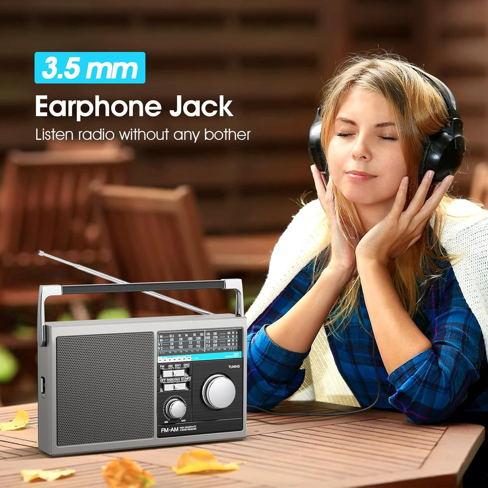 Portable AM FM Radio, Shortwave Transistor Radio with Best Reception, Battery...