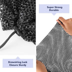 3Pcs Mesh Laundry Bags Washing Machine Mesh Wash Bags Jumbo for Delicates Clothes,Bed Linen,Toys with Drawstring Closure Sturdy (Black, Jumbo 3 pcs)