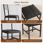 Dining Table Set for 4, Extendable Kitchen Table with 4 PU Leather Upholstered Dining Room Chairs, Wood Kitchen Table Set with Built-in Storage Rack for Dining & Small Spaces, Grey