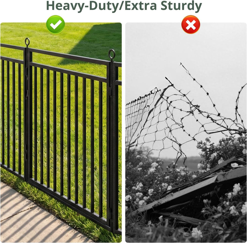 Decorative Garden Fence Metal Dog Fence Outdoor for Yard, 72ft (L) × 32in (H)...