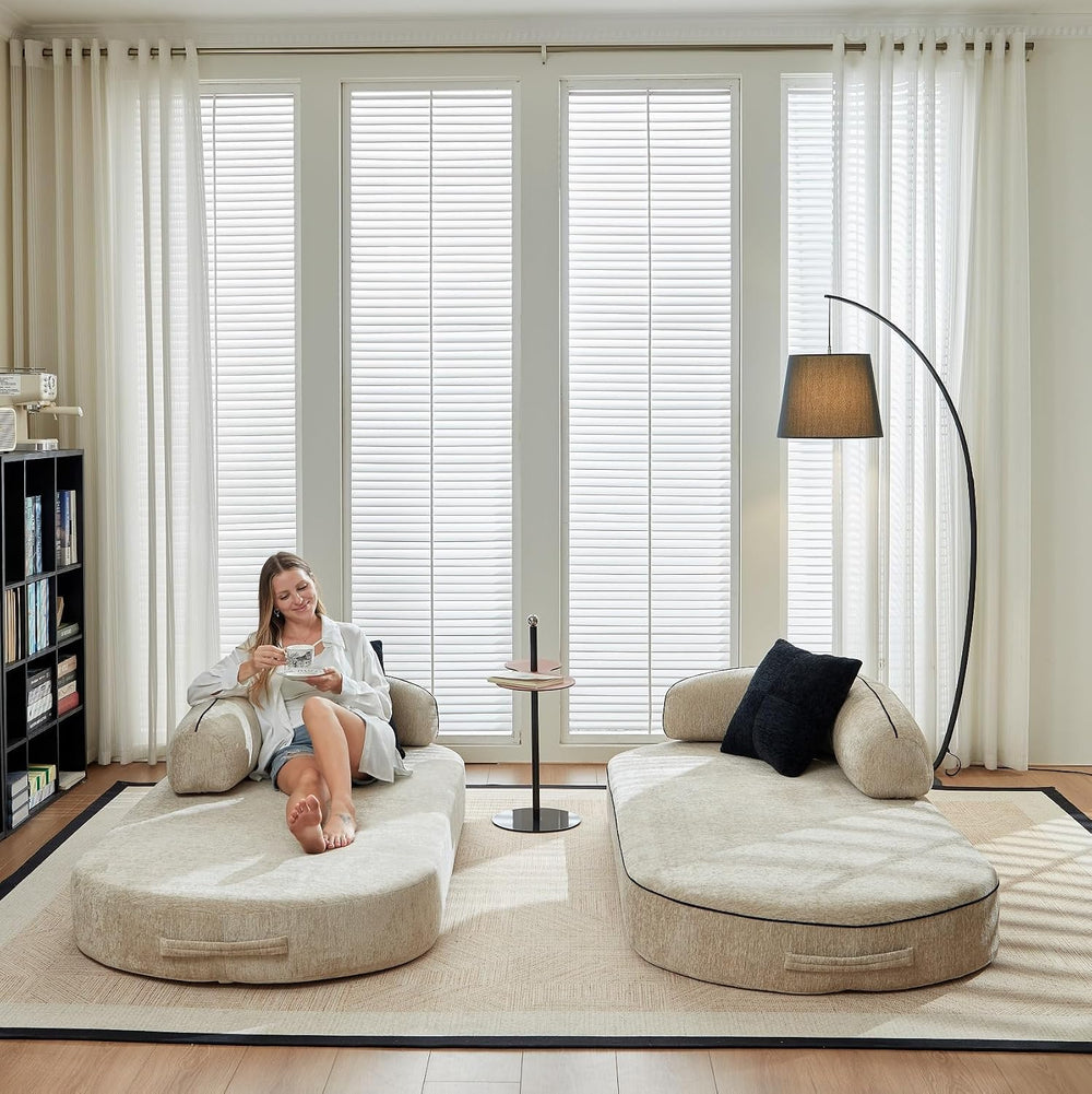 4-in-1 Folding Convertible Sofa Bed, 78 Inch Compression Oversized Corduroy U...