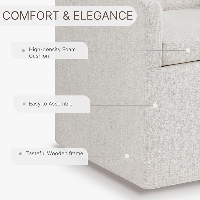 Upholstered Dining Chairs Set of 2, Washable Cover Modren Deskchair with 4 Ca...