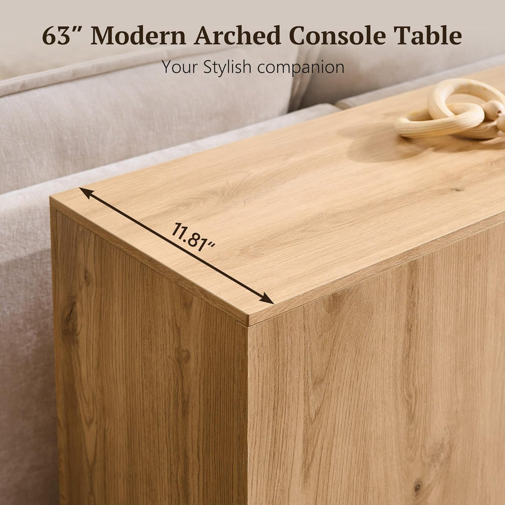 IFGET 63" Arched Console Table, 2-Tier Modern Entryway Table with Arched...