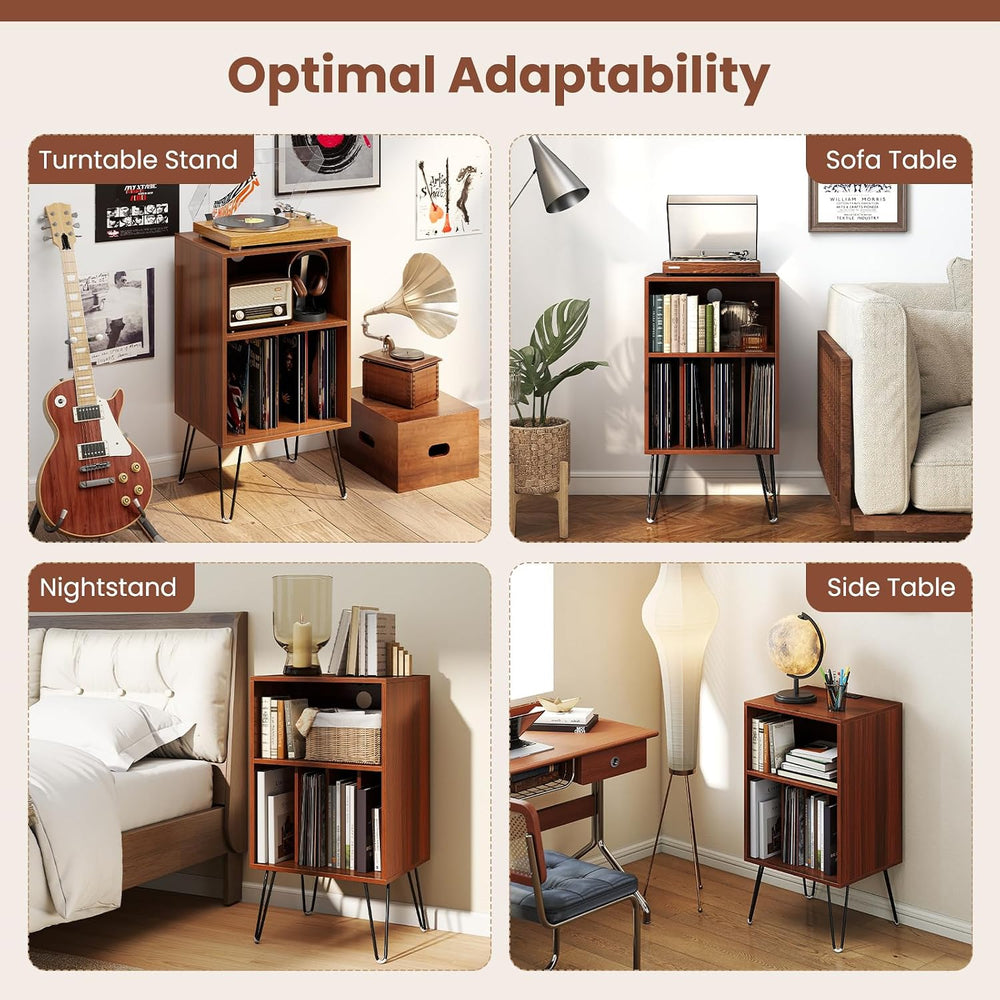 LOKO Record Player Stand with Charging Station, Turntable Stand with Vinyl St...
